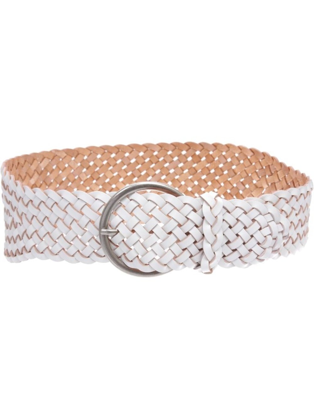Stylish 3.25" Wide Tapered Braided High Waist Leather Belt for Women